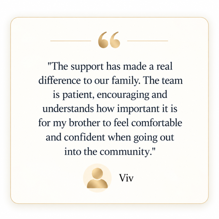 Elegant Family Support Testimonial Card